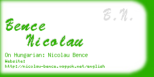 bence nicolau business card